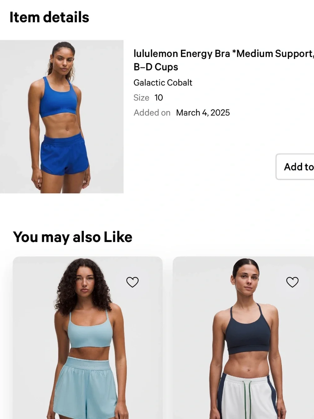 Lululemon Energy Bra